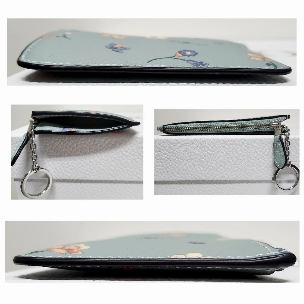 COACH Light Teal Key Pouch NWT C1672G